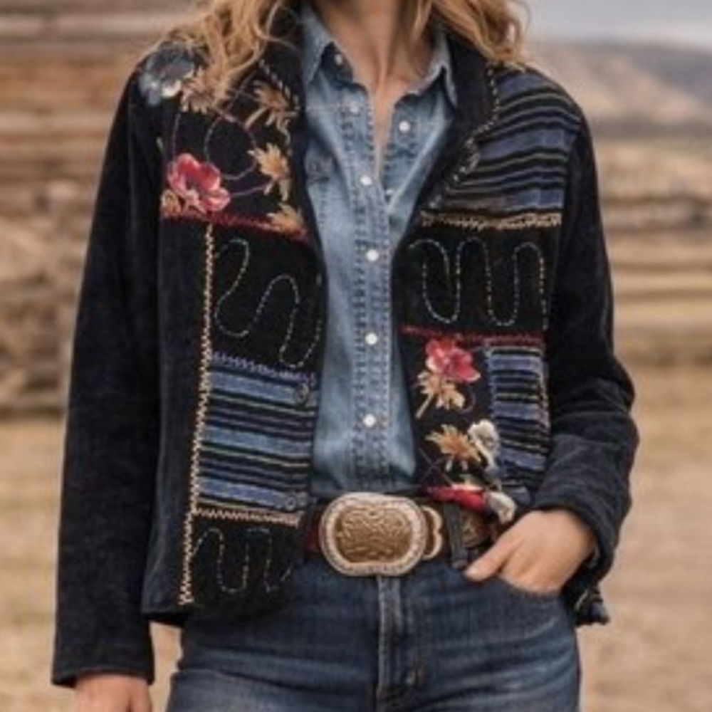 Vintage Patchwork Artisan Jacket | Mixed Media | Size M